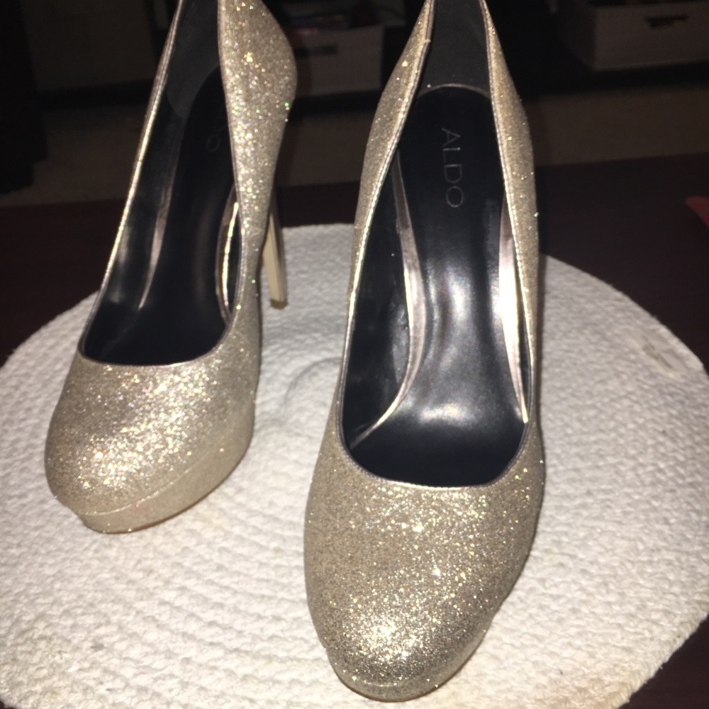 Gold Aldo Stiletto Heels